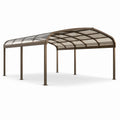 Abri voiture en aluminium avec toit en polycarbonate transparent de 6 mm marron