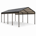 Abri voiture en aluminium noir avec toit en polycarbonate de 6 mm