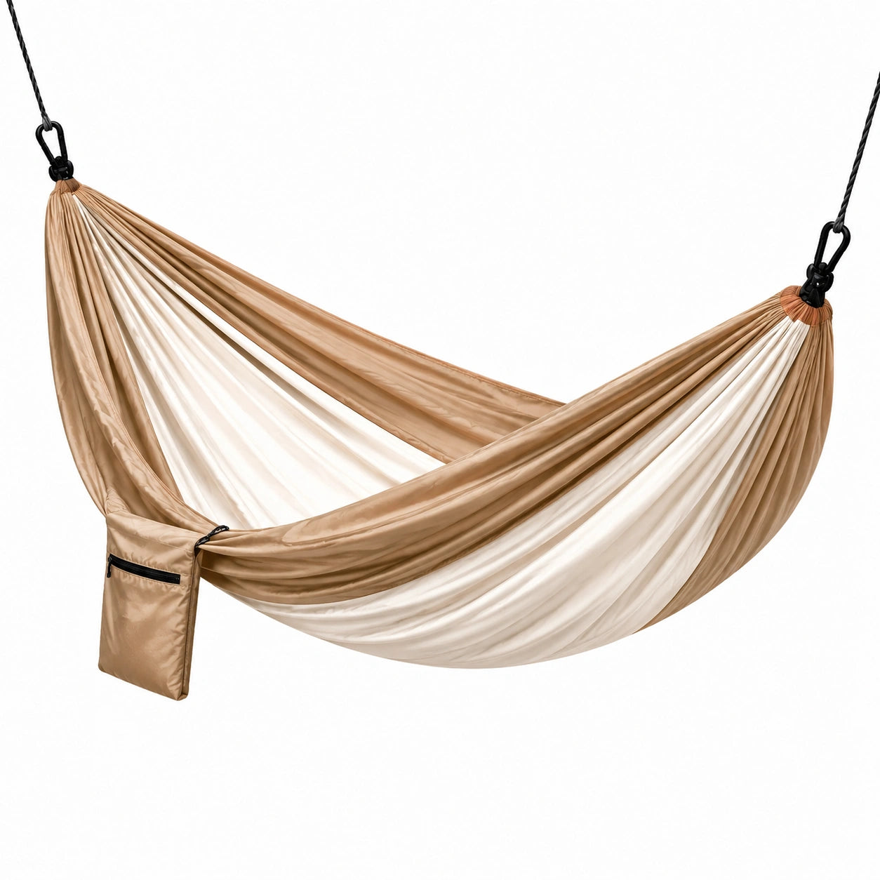 Hamac double en nylon pour extérieur 300x150 cm beige et écru