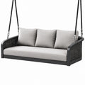 Canapé balançoire suspendu en aluminium et polyéthylène avec coussins gris