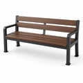 Banc en métal et bois d'acacia marron pour extérieur