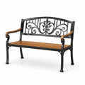 Banc de jardin en métal et bois noir