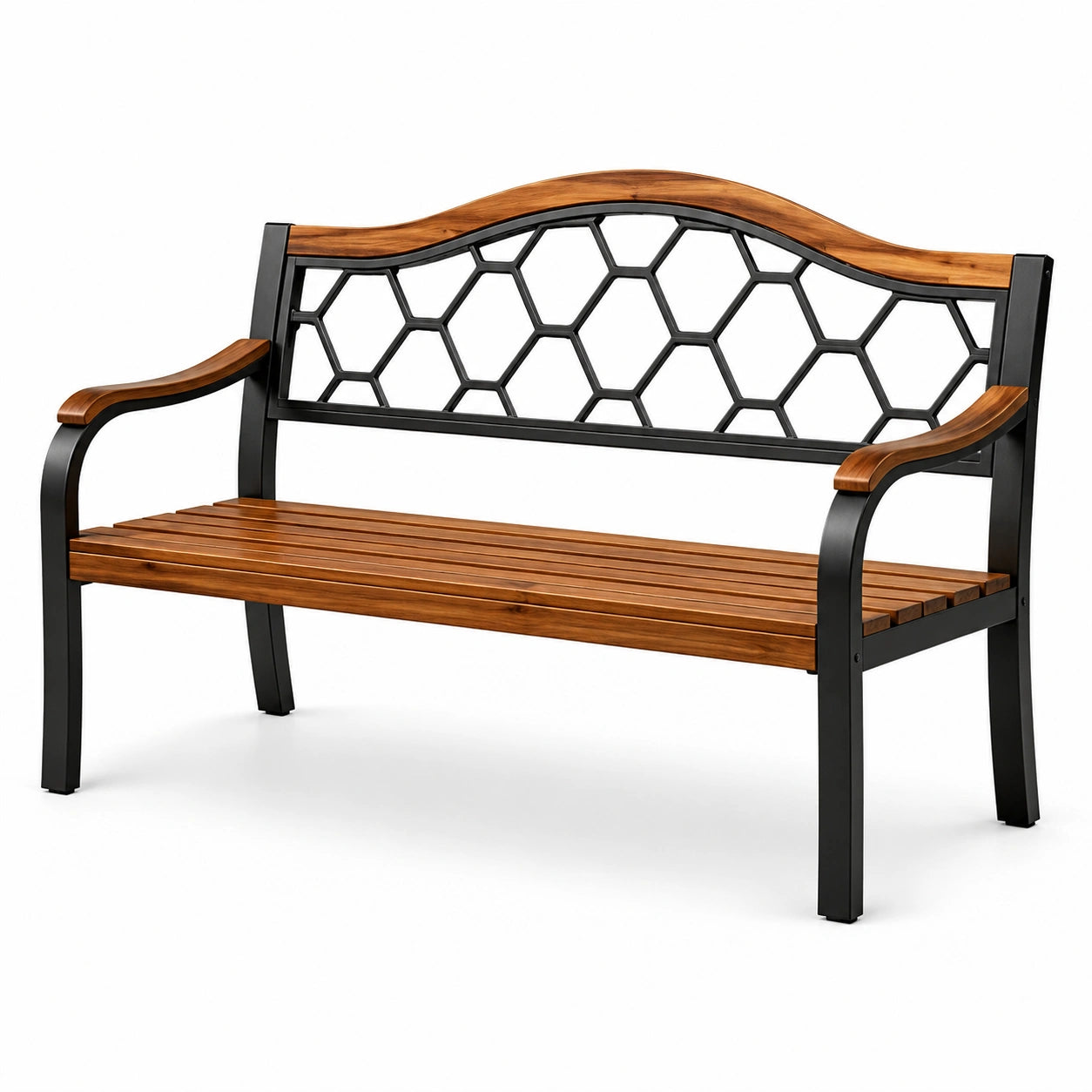 Banc extérieur en bois d'acacia et métal 125cm
