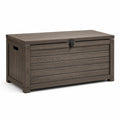 Coffre de rangement en polypropylène aspect bois pour extérieur 120x55x60 cm