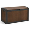 Coffre de rangement extérieur en plastique marron/noir 123x53x57 cm