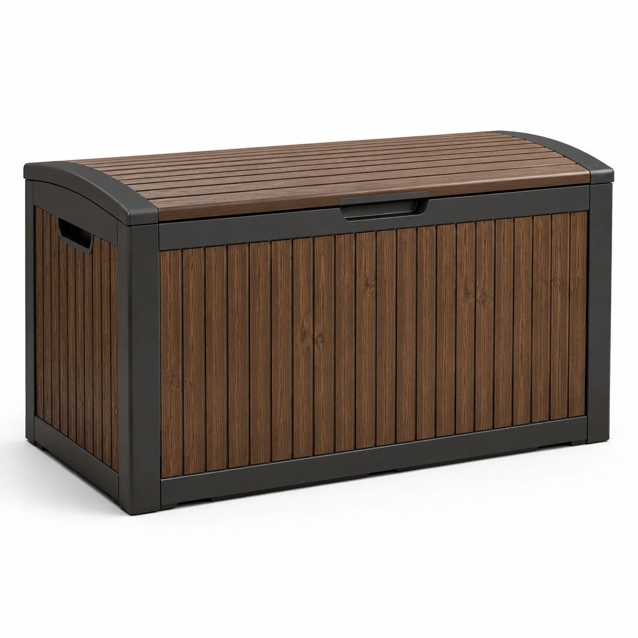 Coffre de rangement extérieur en plastique marron/noir 123x53x57 cm