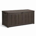 Coffre de rangement extérieur en résine marron 120 cm
