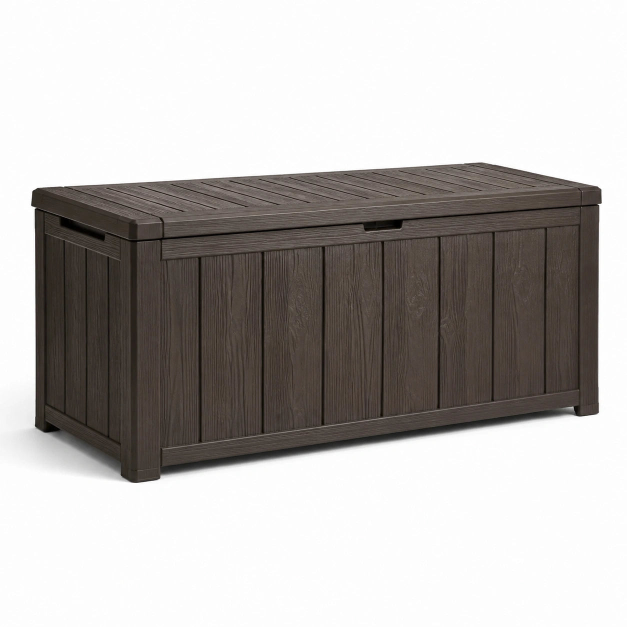 Coffre de rangement extérieur en résine marron 120 cm