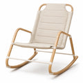 Chaise à bascule en bambou et tissu polyester beige